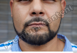 Mouth Man White Casual Chubby Bearded Street photo references